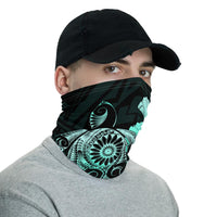 Hawaiian Bandana - Hibiscus Plumeria Mix Polynesian Turtle Turquoise Neck Gaiter - Polynesian Pride