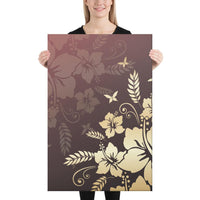 Hibiscus Golden Royal Canvas 24x36 Canvas Gold - Polynesian Pride
