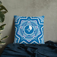 Yap State Pillow - Mandala Star Patterns 22×22 Blue Pillow - Polynesian Pride