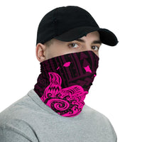Hawaiian Bandana Polynesian Shaka Map Neck Gaiter - Pink - Polynesian Pride