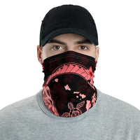 Hawaiian Bandana - Hawaii Turtle Hibiscus Map Polynesian Red Neck Gaiter Red One Size - Polynesian Pride