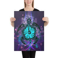 Turtle Hibiscus Galaxy Violet Canvas 18x24 Canvas Violet - Polynesian Pride
