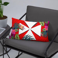 Wallis And Futuna Polynesian Pillow - Hibiscus Surround - Polynesian Pride