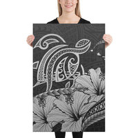 Hawaii Turtle Map Polynesian Gray Canvas 24x36 Canvas Gray - Polynesian Pride