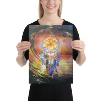 Hibiscus Dreamcatcher Wales Night Canvas 12x16 Canvas White - Polynesian Pride