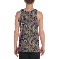 Palm Leaves, Tropical Flowers Hawaii Men's Tank Top AH - Polynesian Pride