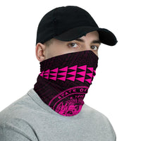 Hawaii Bandana Kakau Polynesian Coat Of Arms Neck Gaiter - Pink - Polynesian Pride