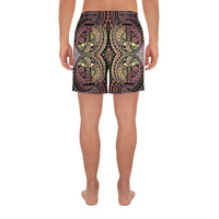 Polynesian Symmetry Brown Men's Athletic Long Shorts - Polynesian Pride