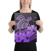 Hawaii Turtle Map Polynesian Violet Canvas 12x16 Canvas Violet - Polynesian Pride