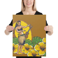 Hula Girl Dance Tradition Canvas 16x20 Canvas White - Polynesian Pride