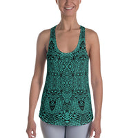 Polynesian Lauhala Mix Turquoise Hawaii Women's Racerback Tank Top Art - Polynesian Pride