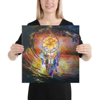 Hibiscus Dreamcatcher Wales Night Canvas 16x16 Canvas White - Polynesian Pride