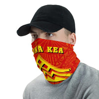 Hawaiian Bandana Mauna Kea Tropical Flowers Polynesian Neck Gaiter - AH - Red - Polynesian Pride