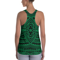 Polynesian Seamless Green Hawaii Women's Racerback Tank Top - Polynesian Pride