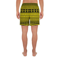 Polynesian Tattoo Tribal Yellow Men's Athletic Long Shorts - Polynesian Pride