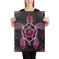 Turtle Hibiscus Pink Canvas 18x24 Canvas Pink - Polynesian Pride