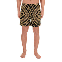 Polynesian Tradition Gold Men's Athletic Long Shorts Art - Polynesian Pride