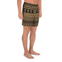 Polynesian Tattoo Tribal Gold Men's Athletic Long Shorts - Polynesian Pride