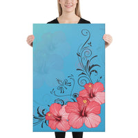 Hibiscus Flower Red Canvas 24x36 Canvas Red - Polynesian Pride