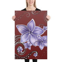 Plumeria Violet Polynesia Red Canvas 24x36 Canvas Red - Polynesian Pride