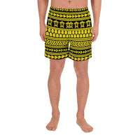 Polynesian Tattoo Tribal Yellow Men's Athletic Long Shorts Art - Polynesian Pride