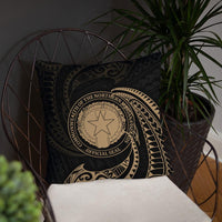 Northern Mariana Islands Polynesian Basic Pillow - Gold Tribal Wave - Polynesian Pride
