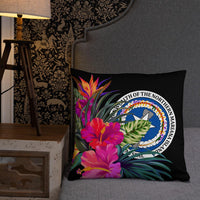 Northern Mariana Islands Polynesian Basic Pillow - Tropical Bouquet - Polynesian Pride