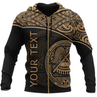 Polynesian American Samoa Custom Zip up Hoodie Yellow Curve Unisex Yellow - Polynesian Pride