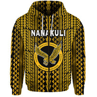 Custom Hawaii Nanakuli School Zip Hoodie Golden Hawks Simple Style LT8 - Polynesian Pride