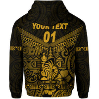 Custom New Caledonia Zip Hoodie Simple Style Gold LT8 - Polynesian Pride