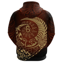 New Zealand Hoodie Maori Warrior Tattoo Tangaroa - Polynesian Pride