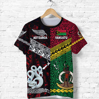 Custom Vanuatu New Zealand T Shirt Together Red, Custom Text and Number LT8 - Polynesian Pride