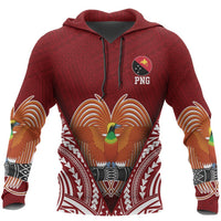 Papua New Guinea Legend Pullover Hoodie Papua New Guinea Flag Coat of Arms A16 Unisex Red - Polynesian Pride