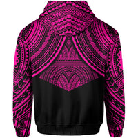 Polynesian Skull Hawaii Zip Hoodie Pink Circle Style - Polynesian Pride