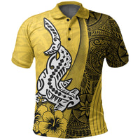 Hawaiian Shark Polynesian Polo Shirt Vibe Yellow Style LT6 Yellow - Polynesian Pride