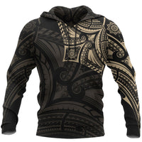 Hoodie Polynesian Flower Tattoo Style Unisex Black & GOLD - Polynesian Pride