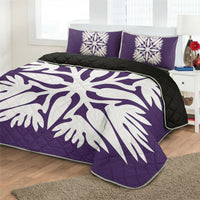 Hawaiian Royal Pattern Quilt Bed Set - Purple - A3 Style - Polynesian Pride