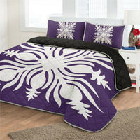Hawaiian Royal Pattern Quilt Bed Set - Purple - K2 Style - AH - Polynesian Pride