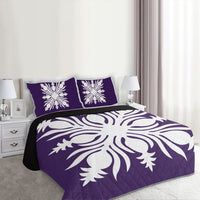 Hawaiian Royal Pattern Quilt Bed Set - Purple - K2 Style - AH - Polynesian Pride