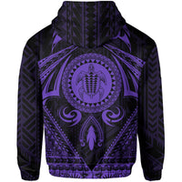 Polynesian Kakau Kanaka Turtle Map Hawaii Zip Hoodie Circle Style Purple - Polynesian Pride