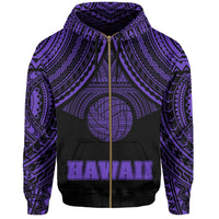 Polynesian Volleyball Hawaii Zip Hoodie Purple - Polynesian Pride