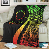 Cook Islands Custom Personalised Premium Blanket - Reggae Polynesian Tentacle Tribal Pattern - Polynesian Pride