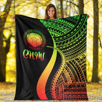 Northern Mariana Islands Premium Blanket - Reggae Polynesian Tentacle Tribal Pattern - Polynesian Pride