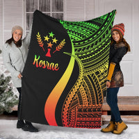 Kosrae Premium Blanket - Reggae Polynesian Tentacle Tribal Pattern White - Polynesian Pride