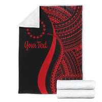 Cook Islands Custom Personalised Premium Blanket - Red Polynesian Tentacle Tribal Pattern - Polynesian Pride