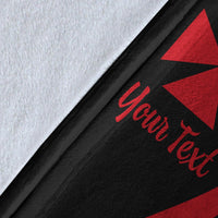 Wallis And Futuna Custom Personalised Premium Blanket - Red Polynesian Tentacle Tribal Pattern - Polynesian Pride