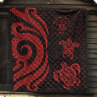 Niue Premium Quilt - Red Tentacle Turtle - Polynesian Pride