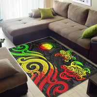 Northern Mariana Islands Area Rug - Reggae Tentacle Turtle - Polynesian Pride