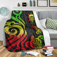 Tuvalu Premium Blanket - Reggae Tentacle Turtle - Polynesian Pride