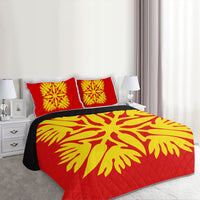 Hawaiian Royal Pattern Quilt Bed Set - Royal - A3 Style - Polynesian Pride